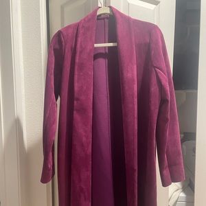 Zara faux suede longline coat